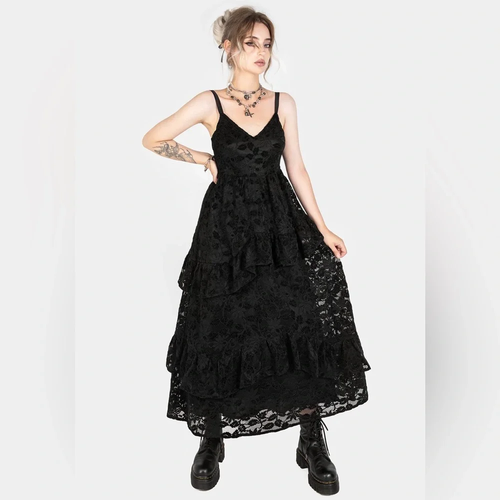 Disturbia | Dresses | Nwt Disturbia Dauphine Tiered Lace Midaxi Dress Size  Us 6 | Poshmark